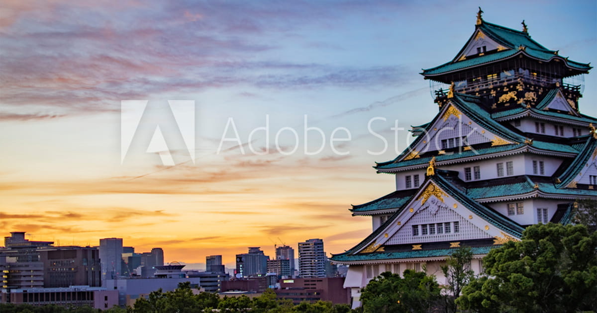 夕景の大阪城バナー
